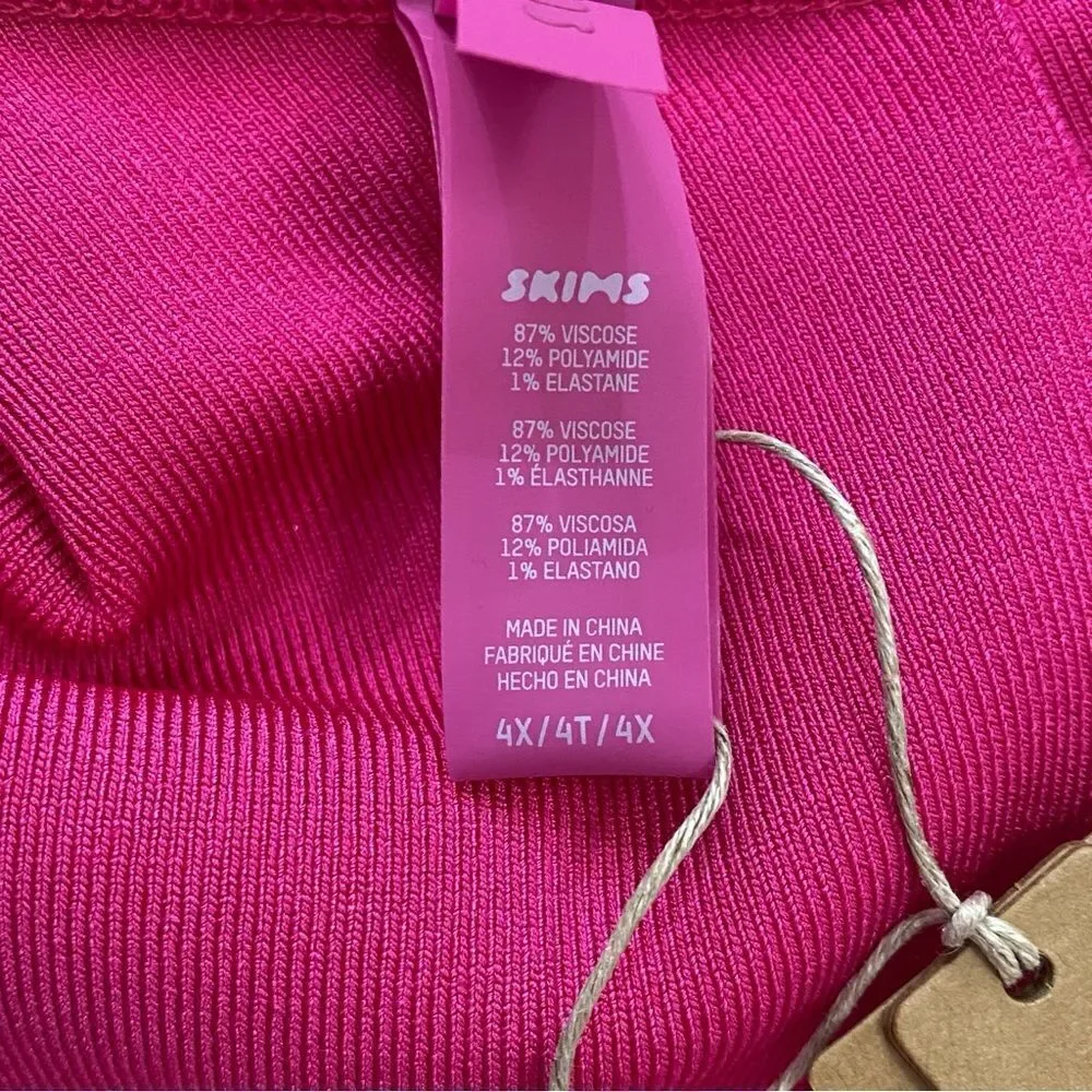 SKIMS Magenta Knit Swim Mini Skirt Sz 4X NWT